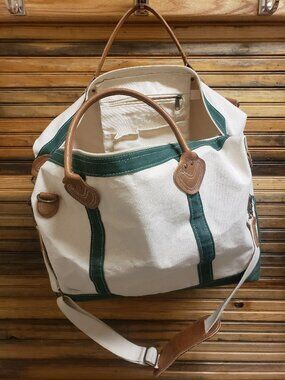 CB Station Canvas & Leather Weekender Duffel Bag Unisex Hunter Green